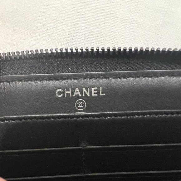 NEW *RARE* Chanel Chevron Wallet Black/Black Lambskin - Picture 5 of 10